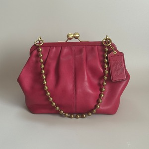 Coach 12807 LTD ED BLEEKER STREET LARGE PINK LEATHER FRAME KISSLOCK BAG '08