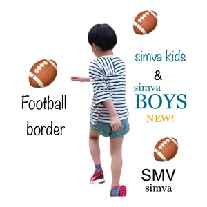 Simva Boys&Girls 604-0001 Football 切り替え 5分袖 BorderTシャツ