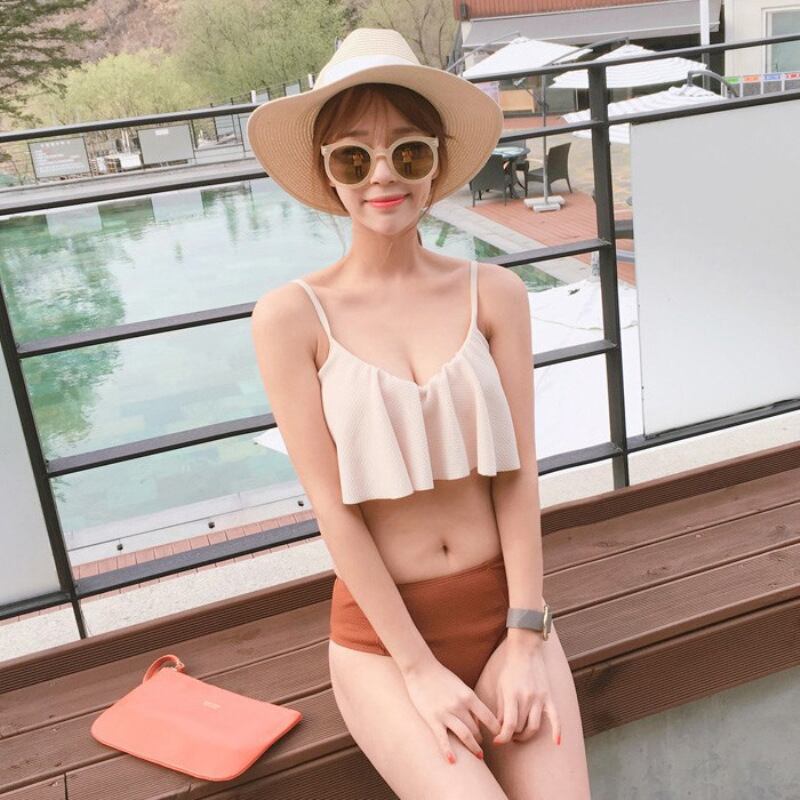 2点セット かわいい フリル 水着 ビキニ タンキニ モノキニ 新作 体型 カバー MY7-KSD2007