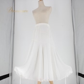 社交ダンス 衣装 スタンダード スカート レッスンウェア レディース 白 ホワイト系 無地 シンプル フォーマル 練習着 ロングスカート 清楚 スカート丈 85cm ウエスト 33cm~ 二重スカート 着回し 清楚 フォーマルウェア ダンス用衣装 レディースファッション 練習用ウェア オールホワイト 伸縮性 練習着 定番 おしゃれ スタイルアップ