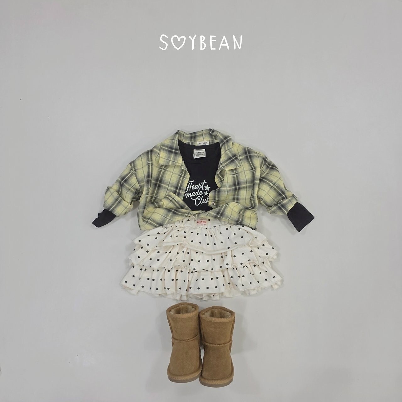 韓国子供服 / 26Autumn / soybean / メイド スリムTシャツ / キッズ服 / ジュニア服 / 秋服 *XS~JM*