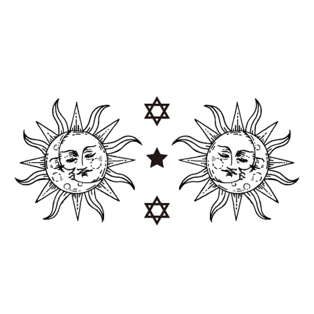 No.140_The sun and the moon/2週間肌を染める MAG!C TATTOO,マジックタトゥー,消えるタトゥー,ジャグアタトゥー