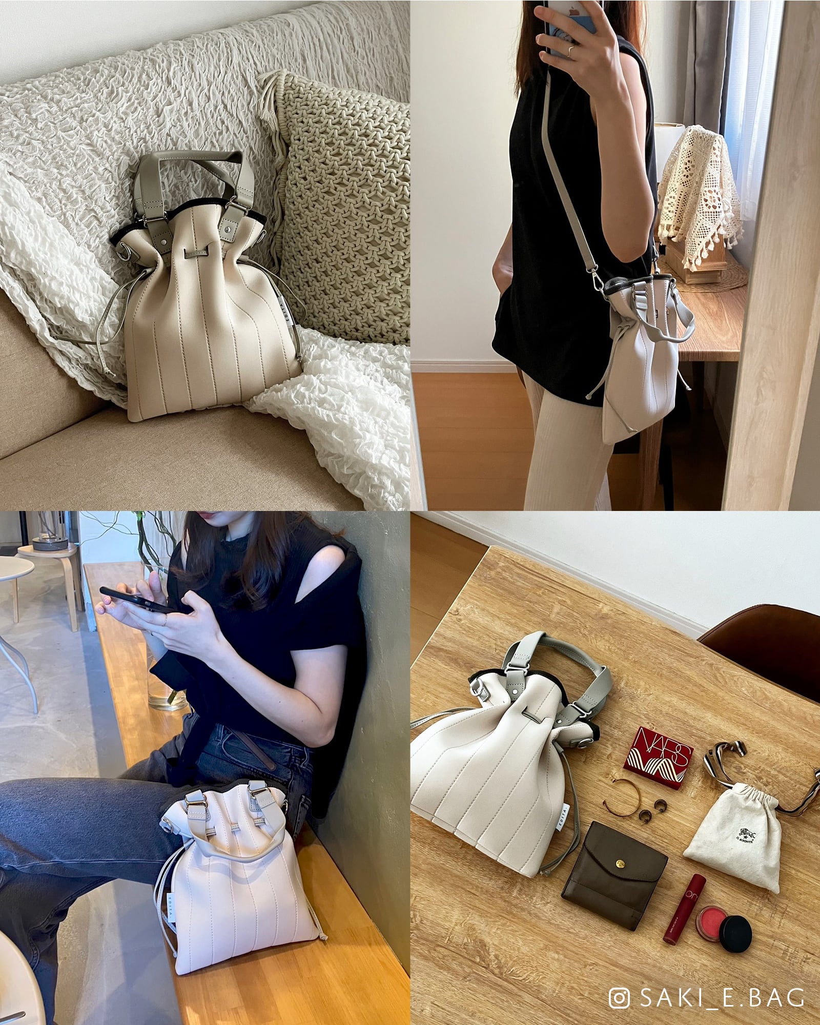 Neoprene Drawstring Mini Shoulder Tote [edt-075] | EDITA．