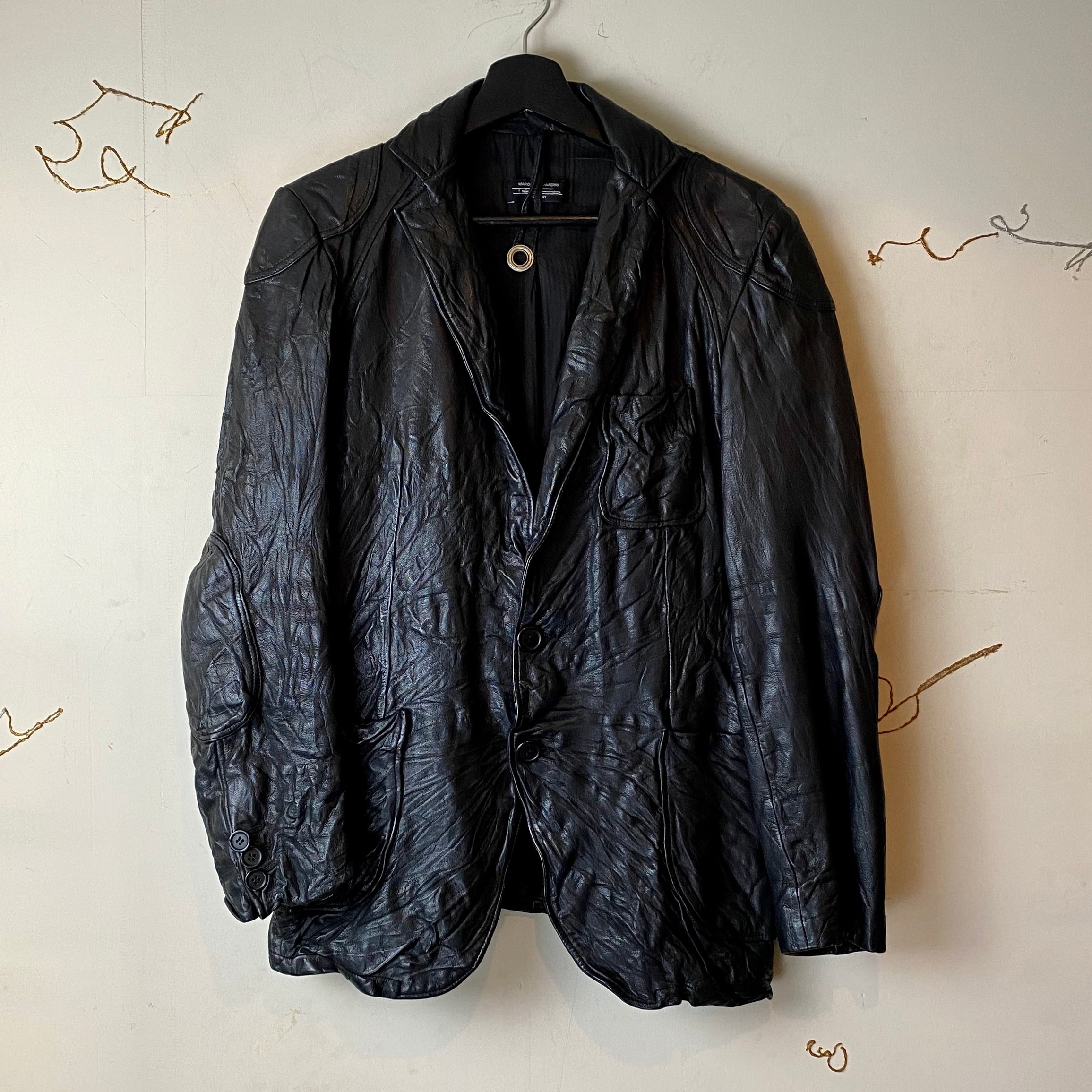 marco tagliaferri leather tailored jacket | NOIR ONLINE 