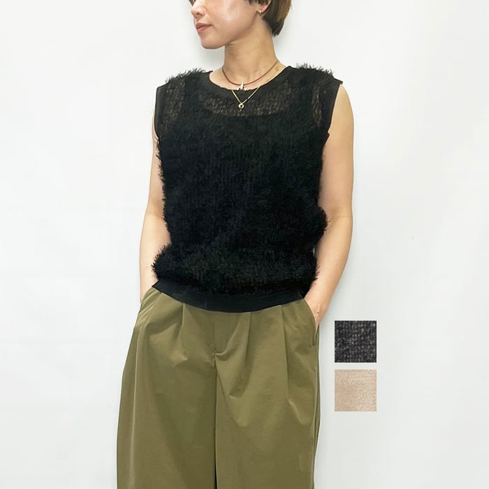 FLORENT フローレント フェザーチュールノースリーブトップス