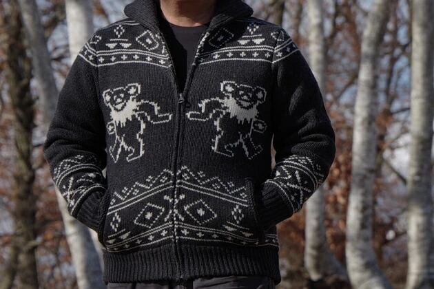 ボアラインドセーター｜ジップカーディガン｜カウチンセーター