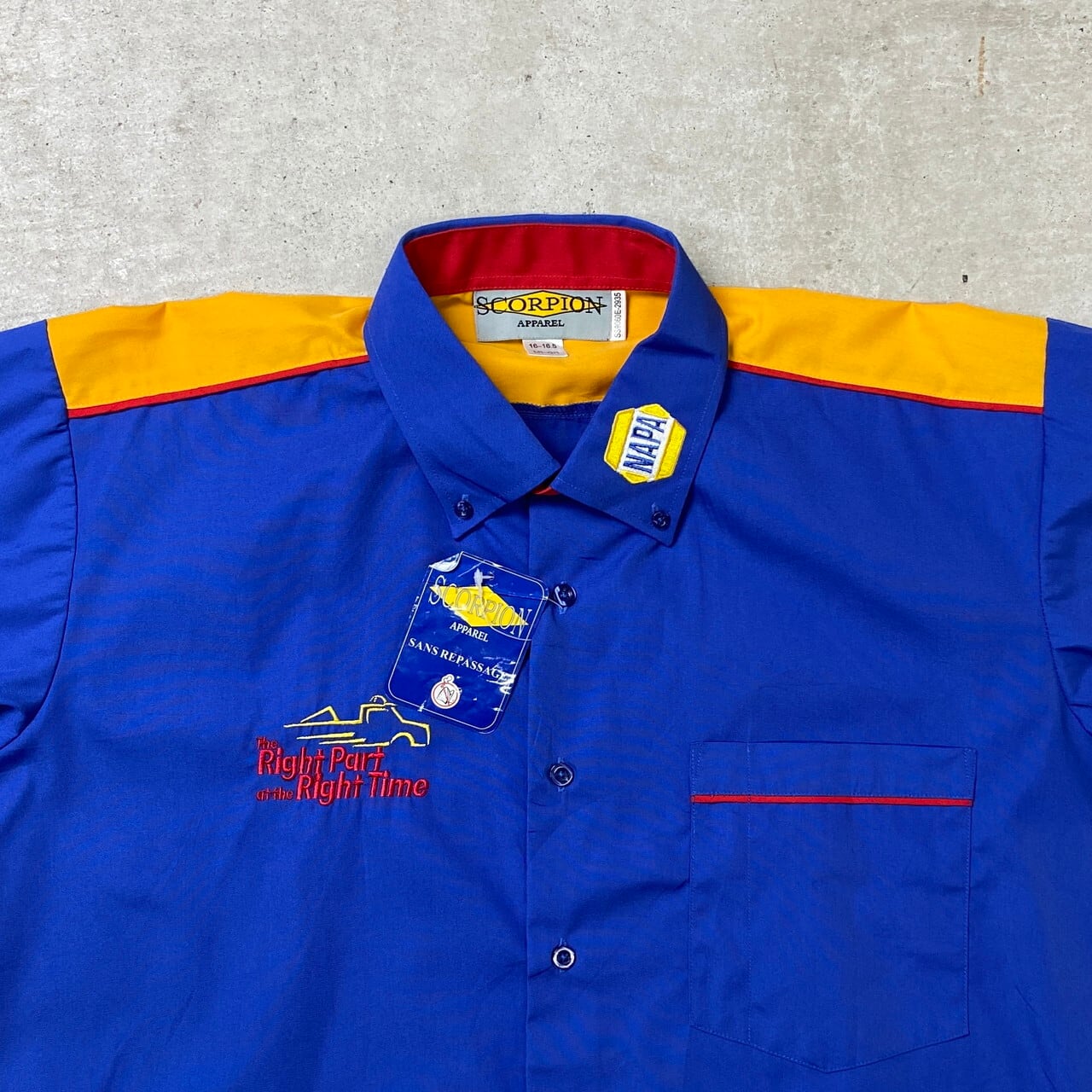 DEAD STOCK NOS NAPA RACING 半袖レーシングシャツ 企業ロゴ刺繍