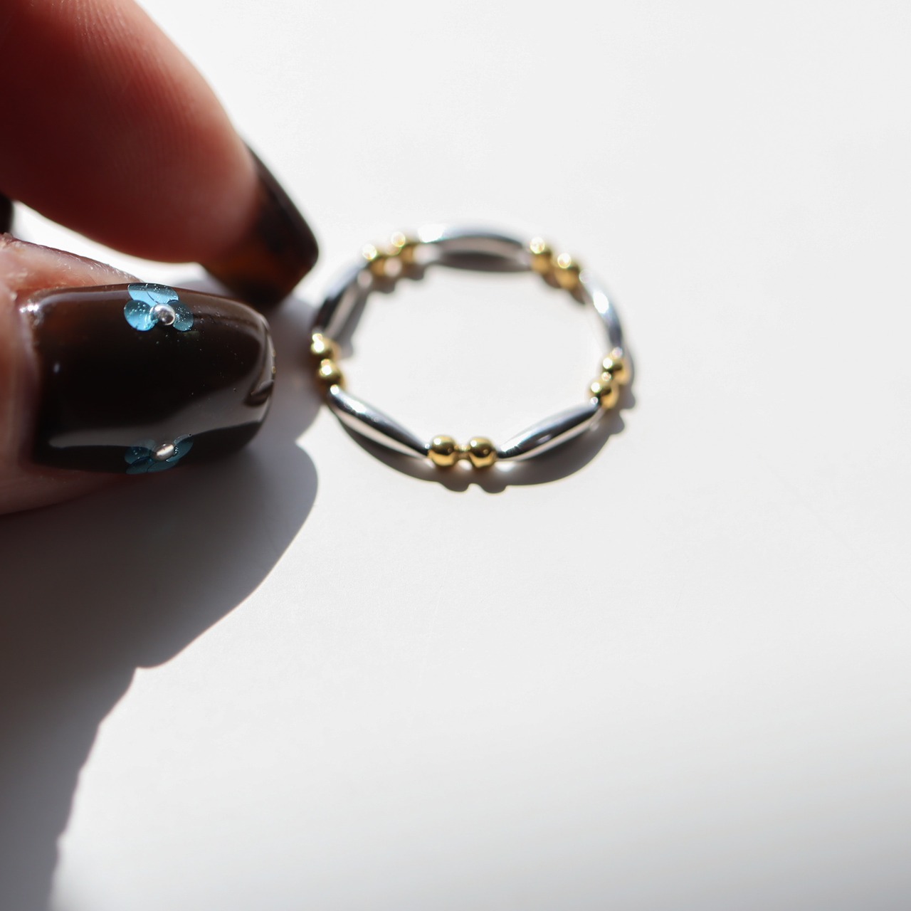 4/10(金)21時再販売*stainless mix tubu ring