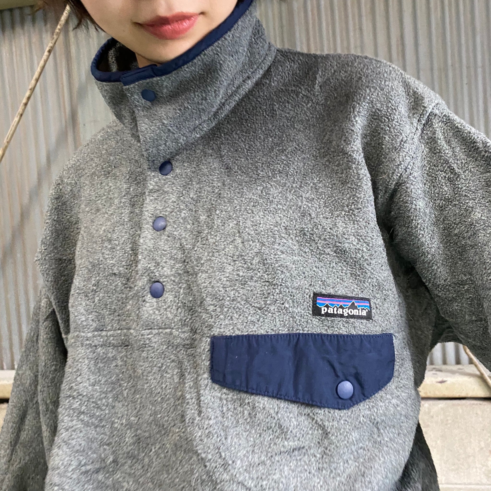 15年製 Patagonia パタゴニア SYNCHILLA シンチラ スナップT フリースプルオーバー グレー 灰色 メンズS 古着  【アウトドアジャケット】 | cave 古着屋【公式】古着通販サイト powered by BASE