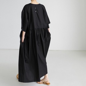 Ribbon Knot Simple Long Dress / リボン結び シンプル ロング ワンピース