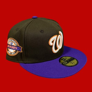 Washington Nationals 10years New Era 59Fifty Fitted / Brown,Purple (Orange Brim)