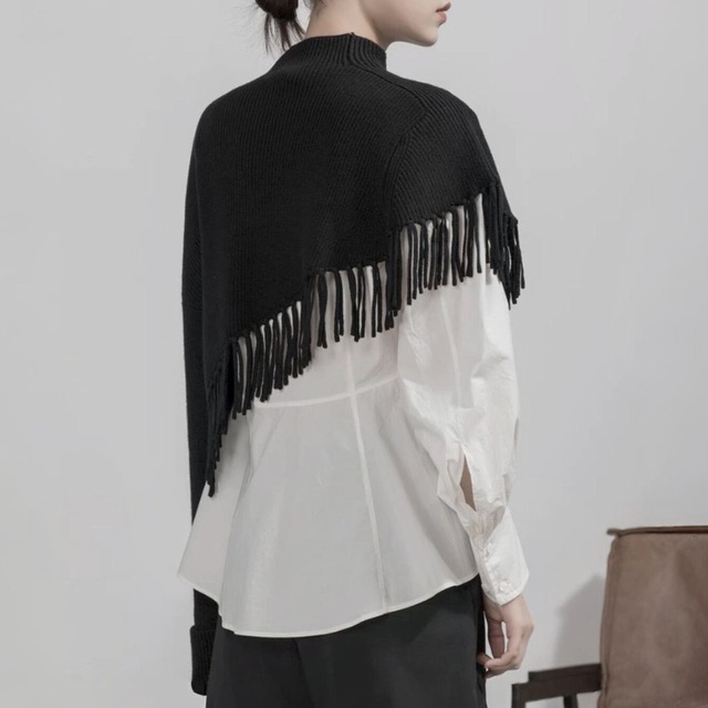 Fringe layered knit C1250