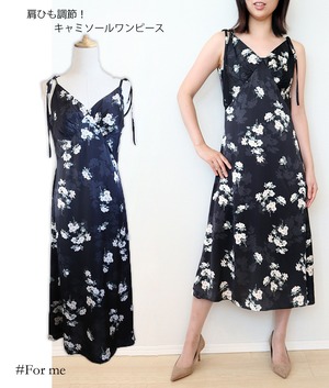 サイドスリッド入り花柄キャミワンピース_e0002105019
