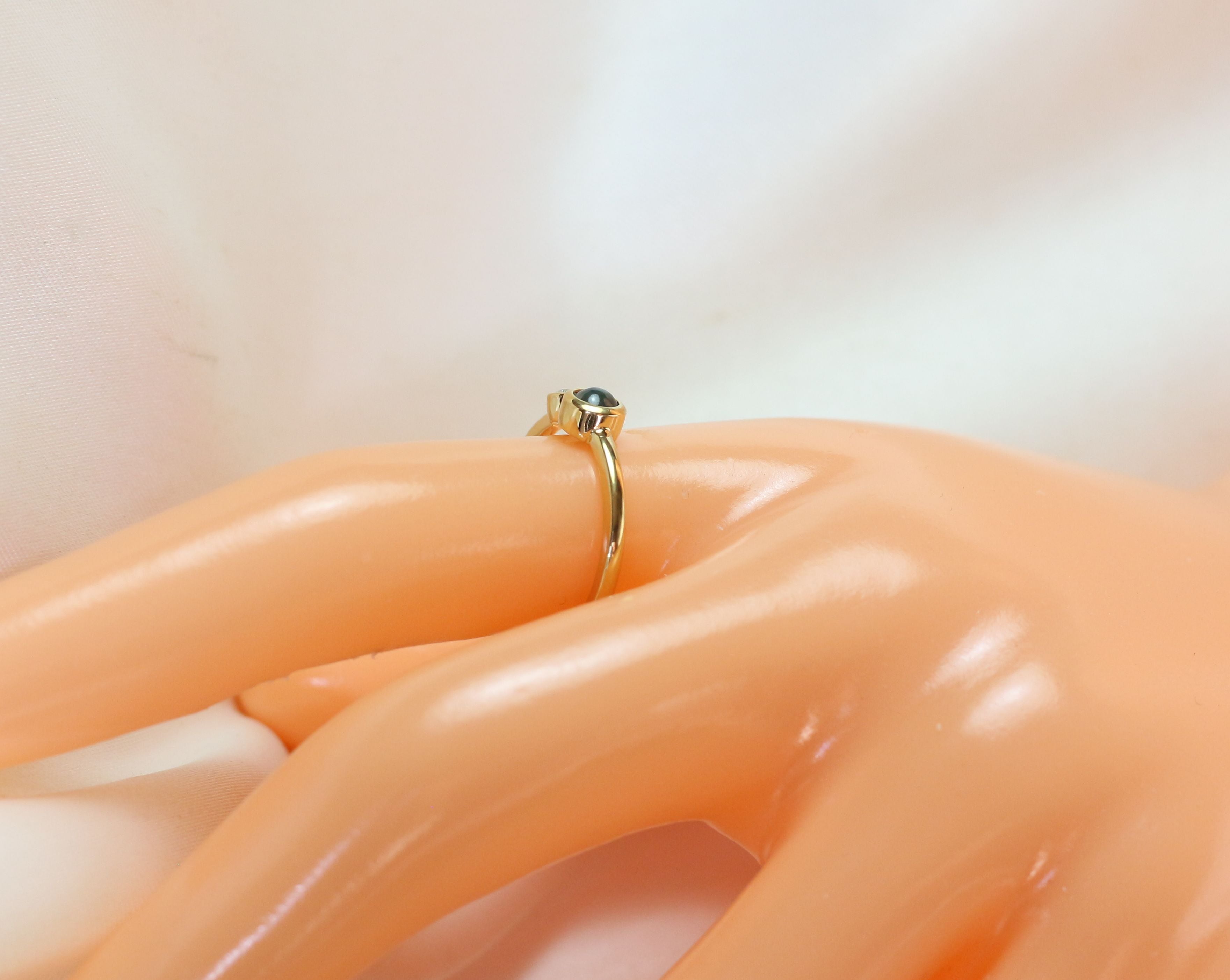 K18YG アレキサンドライトキャッツアイリング 0.24ct | Atelier Ozaki