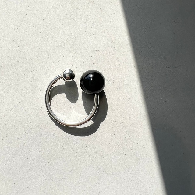 cick earcuff&ring　【onyx】silver / gold