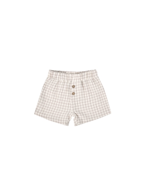 Quincy Mae - WOVEN SHORT | SILVER GINGHAM
