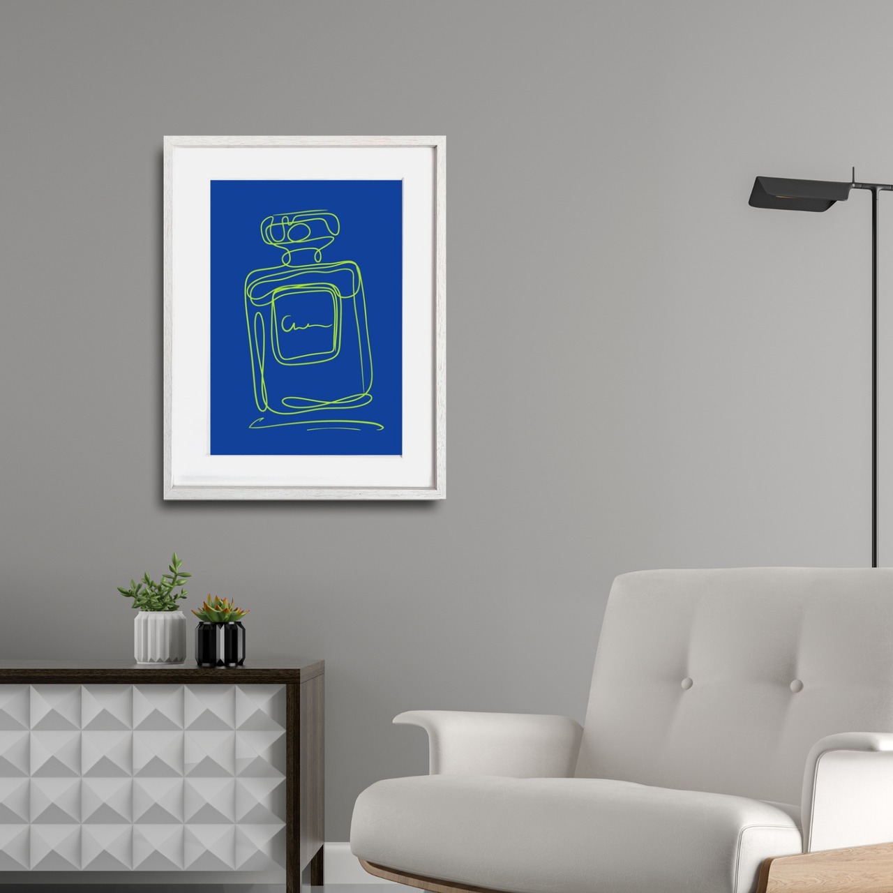 EAU DE PARFUM N°13｜香りの余韻を描くパフュームラインアートポスター｜洗練ミニマルデザイン｜高品質印刷｜A4ポスター