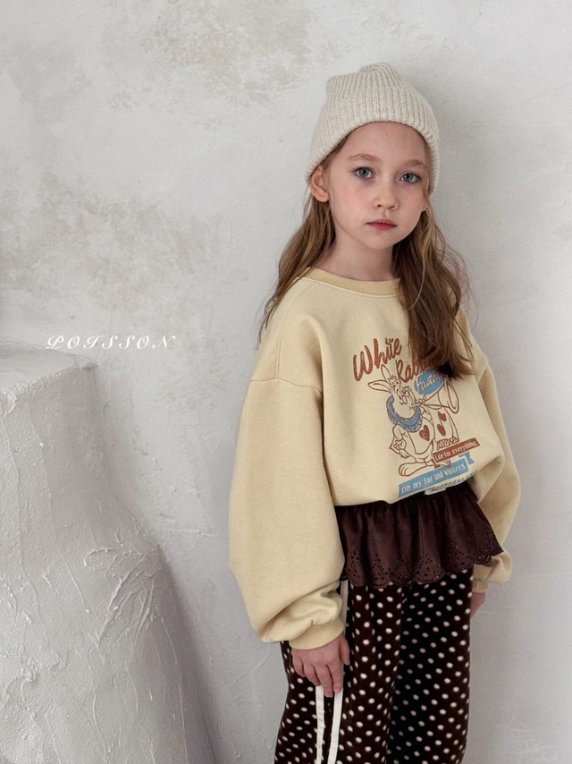 [即納S/M]≪POISSON≫Wonderland Vintage Sweatshirt butter yellow 14