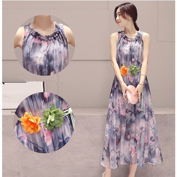 マキシワンピ シフォン リゾートワンピース リゾート マキシワンピ 夏