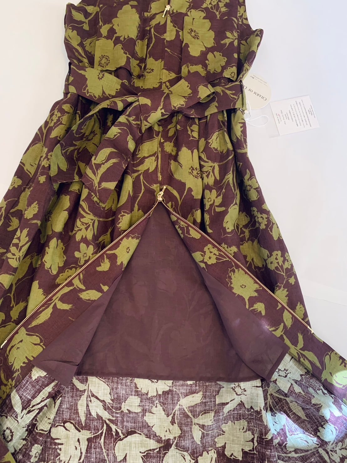 【日本製】2Way Playfulワンピース　3Dポケット 麻Ptブラウンベース