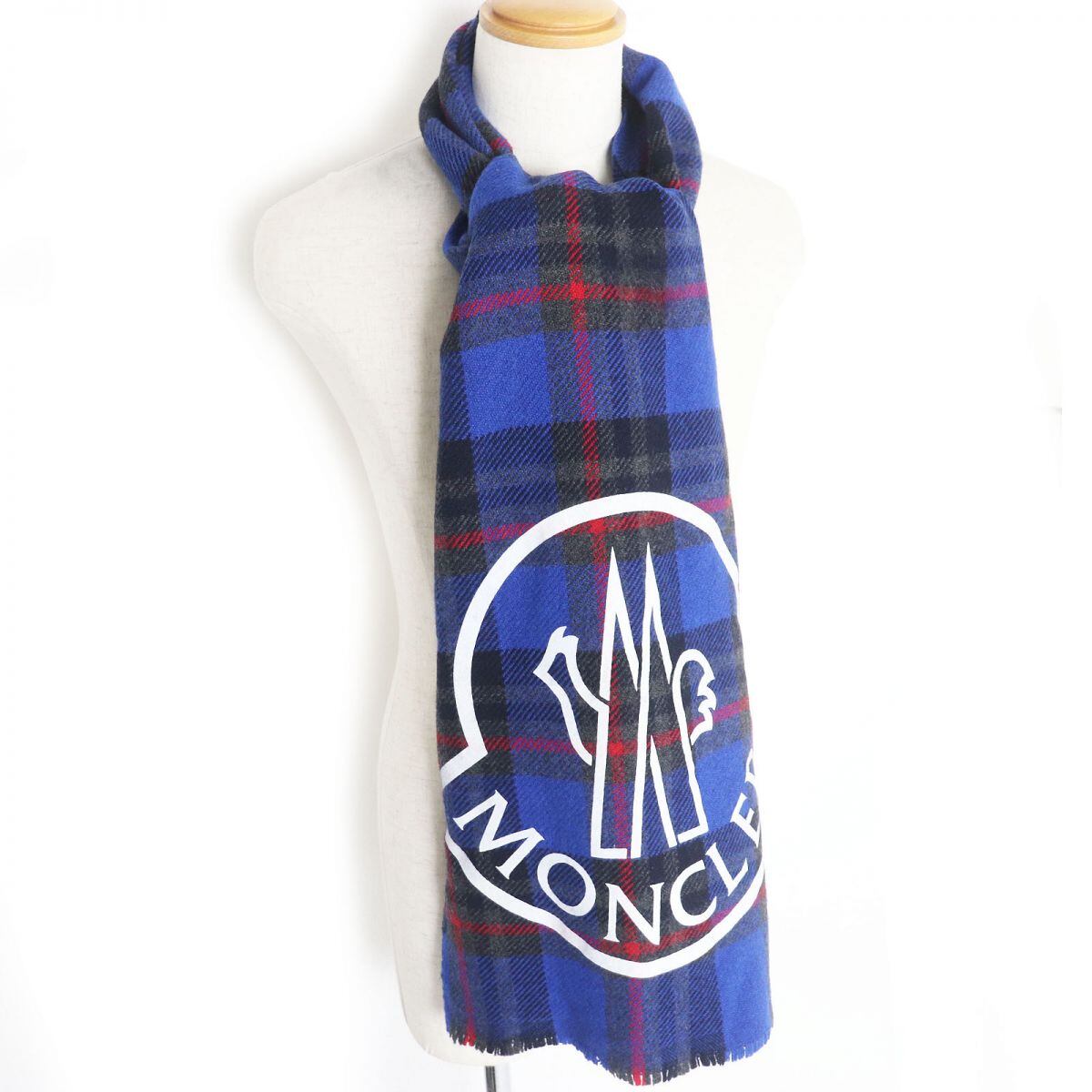 美品□MONCLER/モンクレール SCIARPA タータンチェック柄 ロゴ 美品□MONCLER/モンクレール SCIARPA タータンチェック柄 ロゴ
