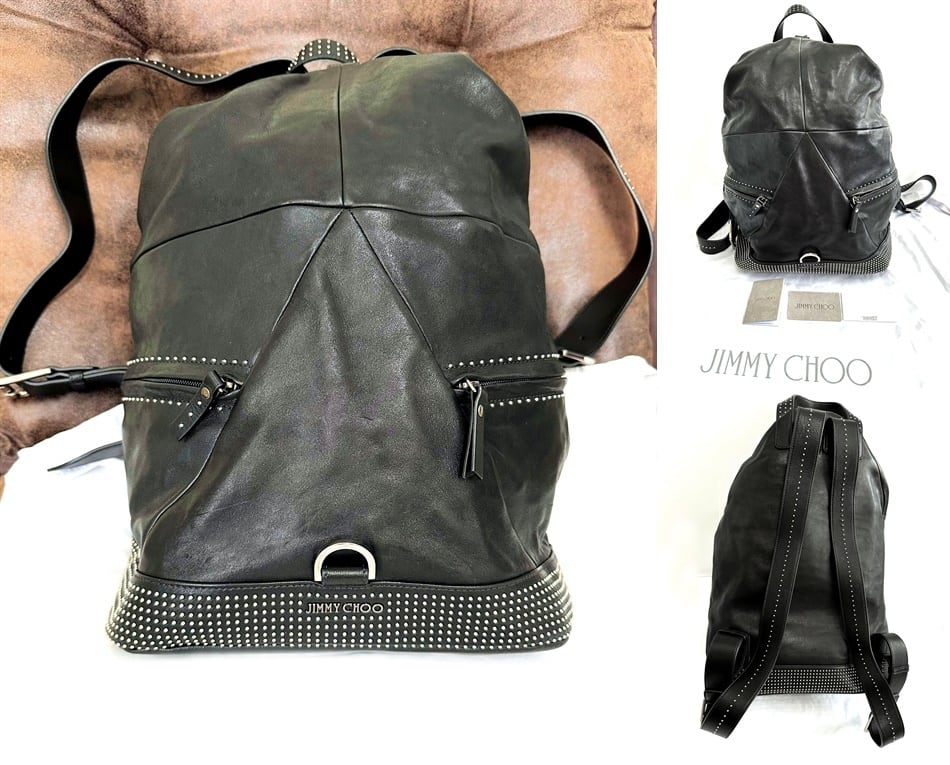 【良品✨】ジミーチュウ フィッツロイ バックパック レザー 星スタッズ 白 JIMMY CHOO ジミーチュウ FITZROY フィッツロイ ドットスタッズ バック