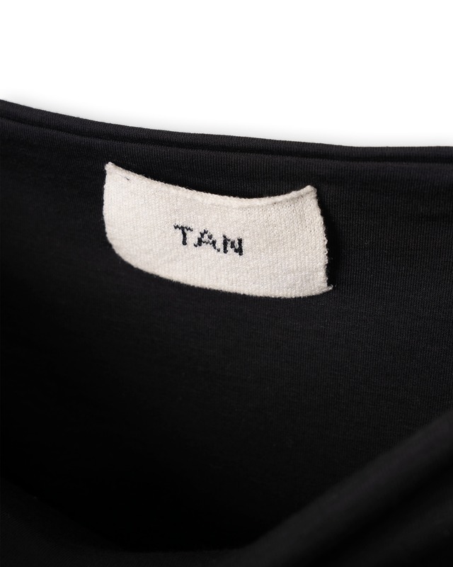 TAN/26SS-19 SMOOTH JERSEY DOUBLELONG TOP BLACK