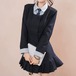 レイヤード風フロントボタンプリーツミニワンピ ・78856