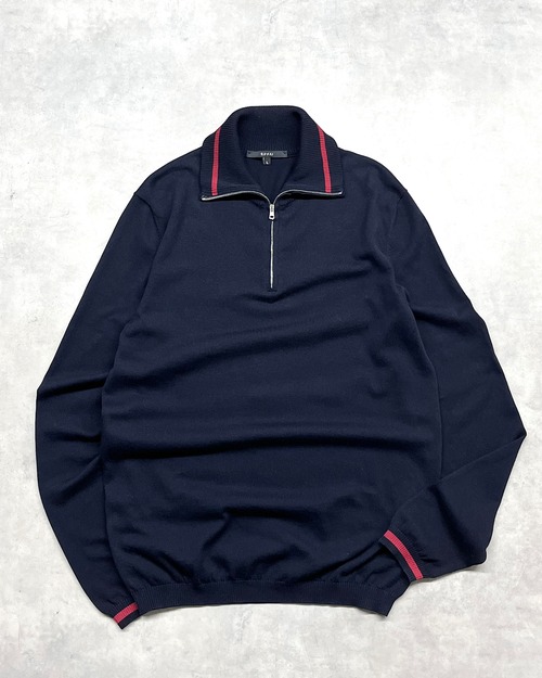 "Tom Ford期" 90s~ GUCCI Half-Zip Cotton Knit ITALY製