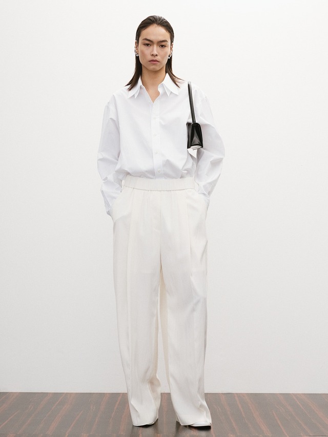 [RECTO][WOMEN] SHEER BACK BANDING WIDE PANTS (IVORY) 正規品 韓国ブランド 韓国通販 韓国代行 韓国ファッション レクト 日本 店舗