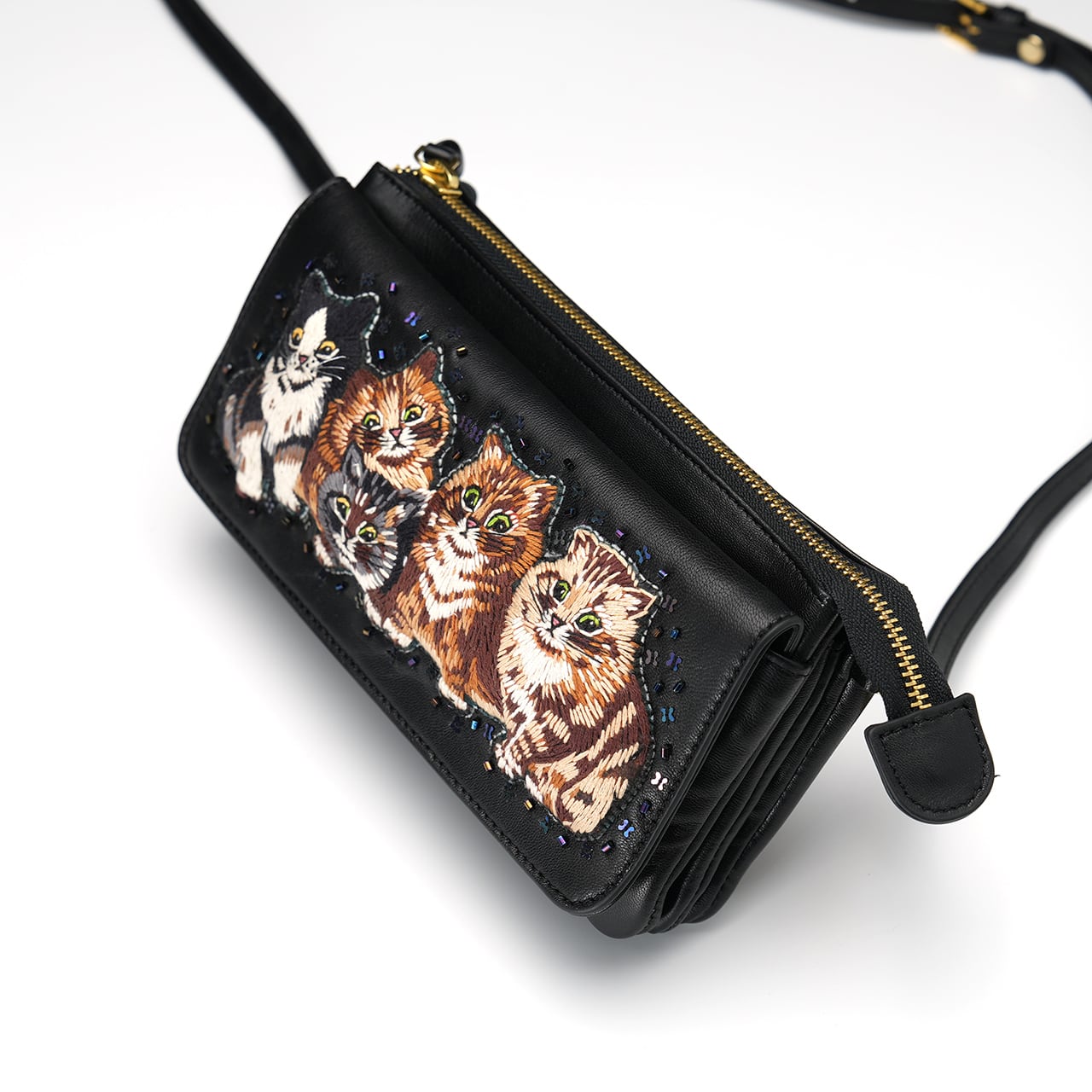 シャドウブルーム✩.*˚お財布ポシェット お財布ポシェット Louis Wain Kittens（Black） | tamaobazaaar