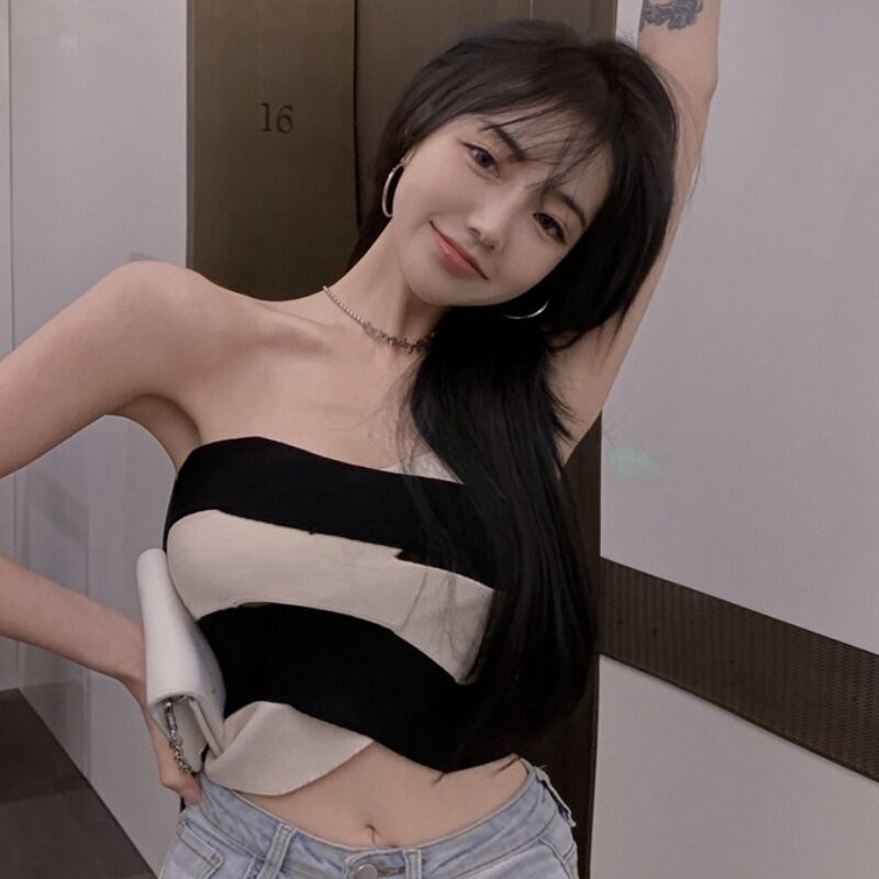 ニットトップス サマーストライプバックコート 夏物 YY-ファッション22158630822