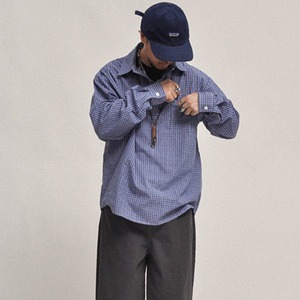 ヴィンテージチェック・ハーフボタンシャツ A2143