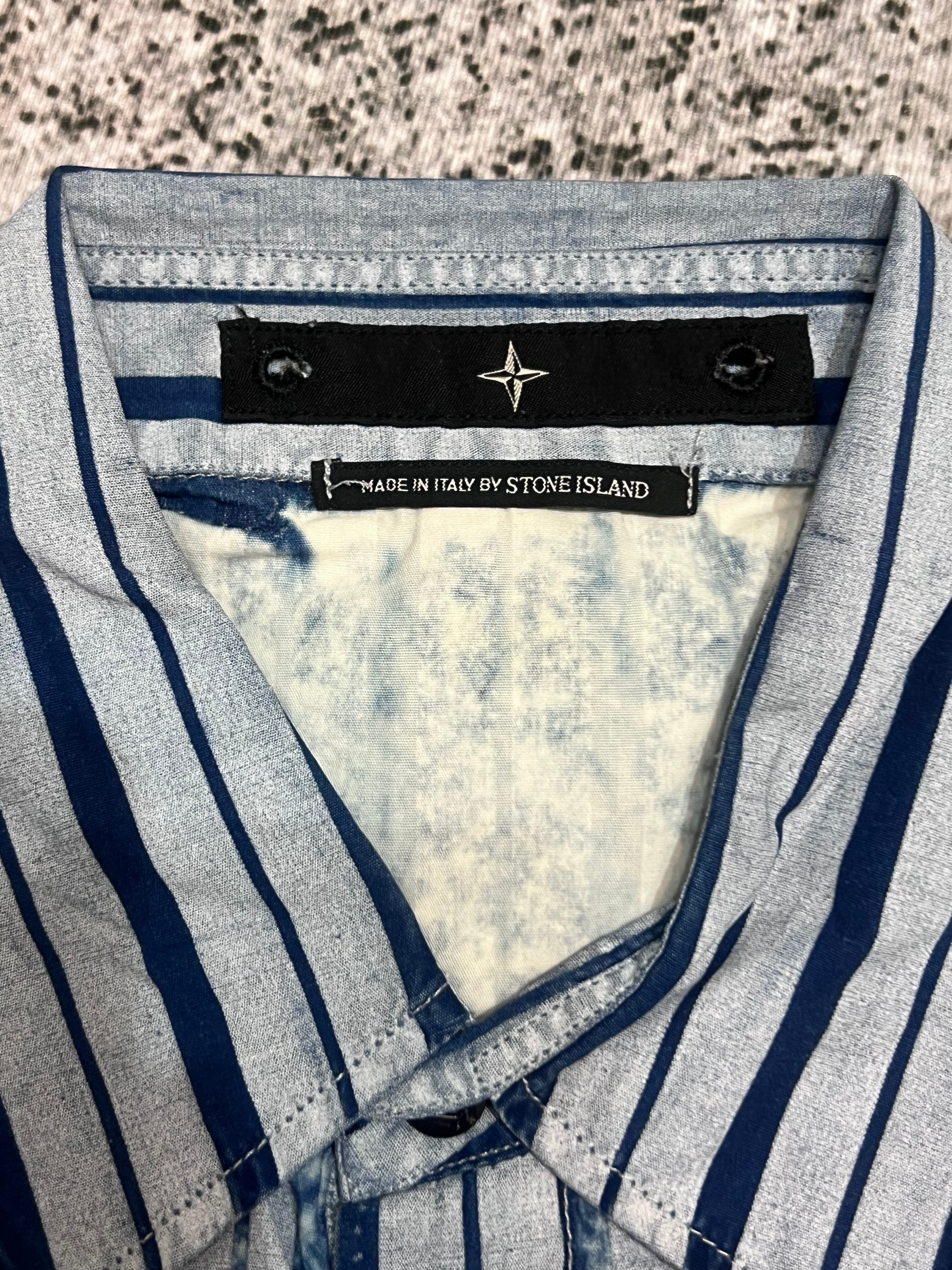 STONE ISLAND】インディゴ染 ストライプシャツ | enisi