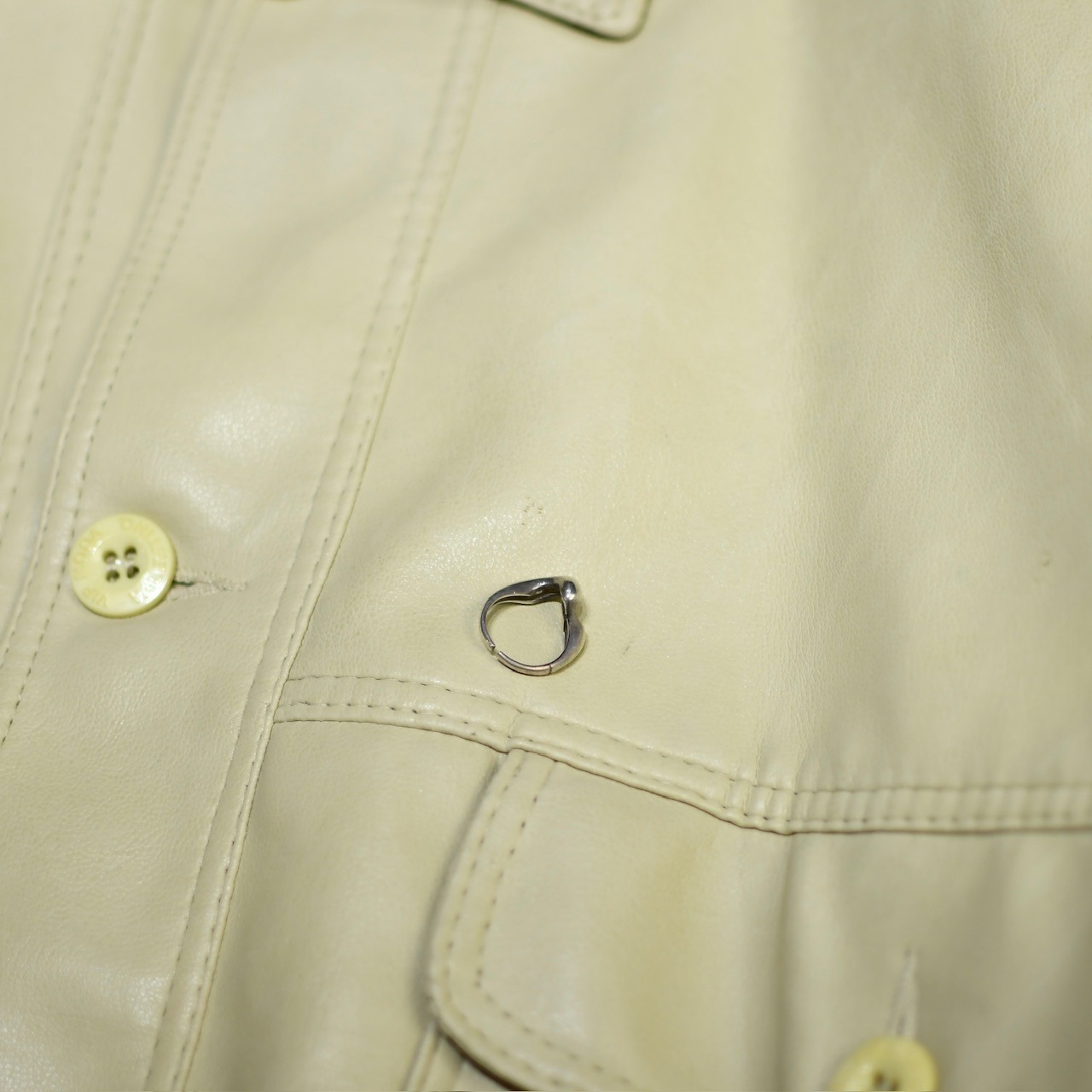 faux leather jacket ivory