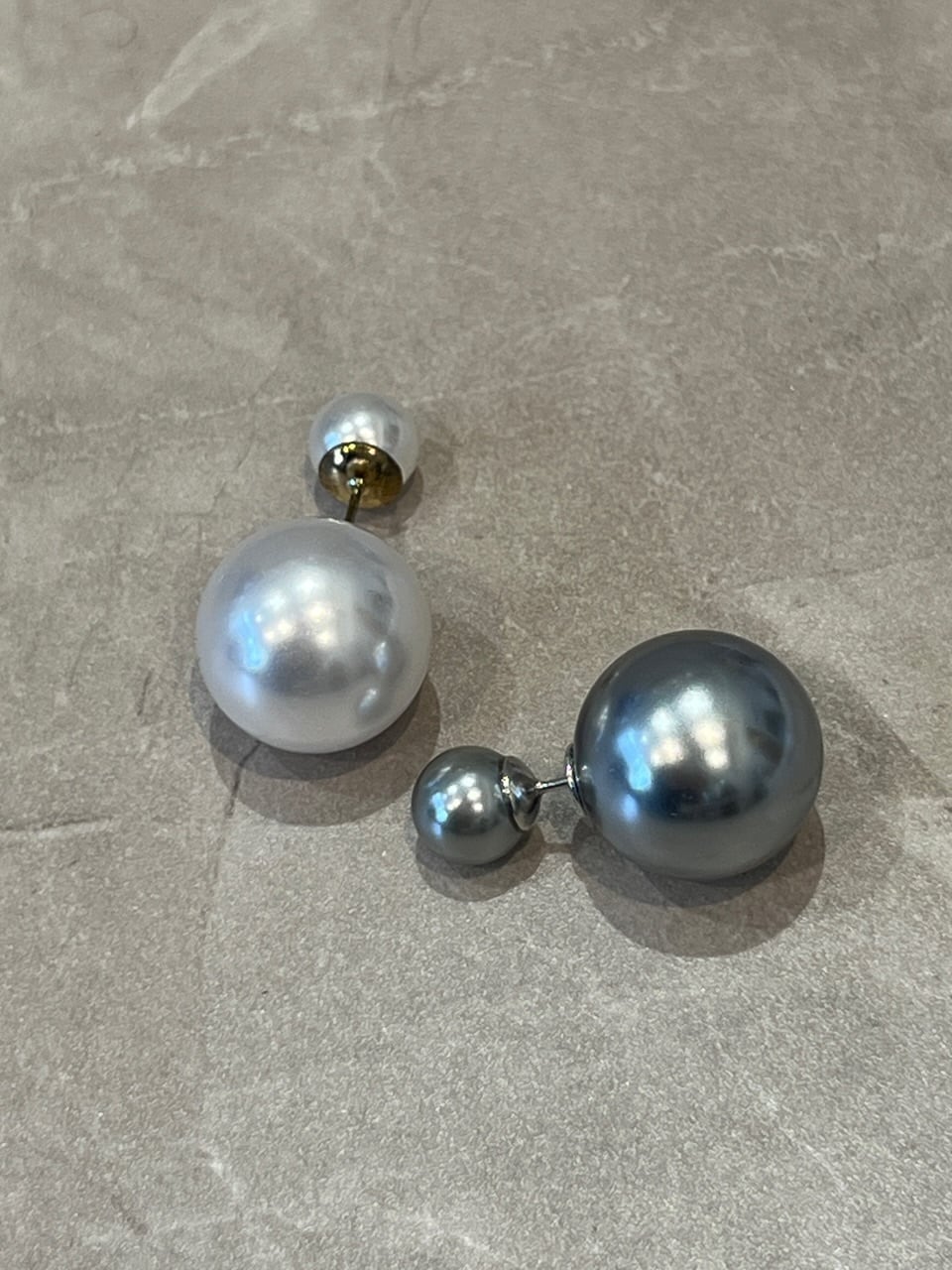 【SELECT】リバーシブルピアス 1ペア 16mm 8mm パールキャッチ S925ポスト