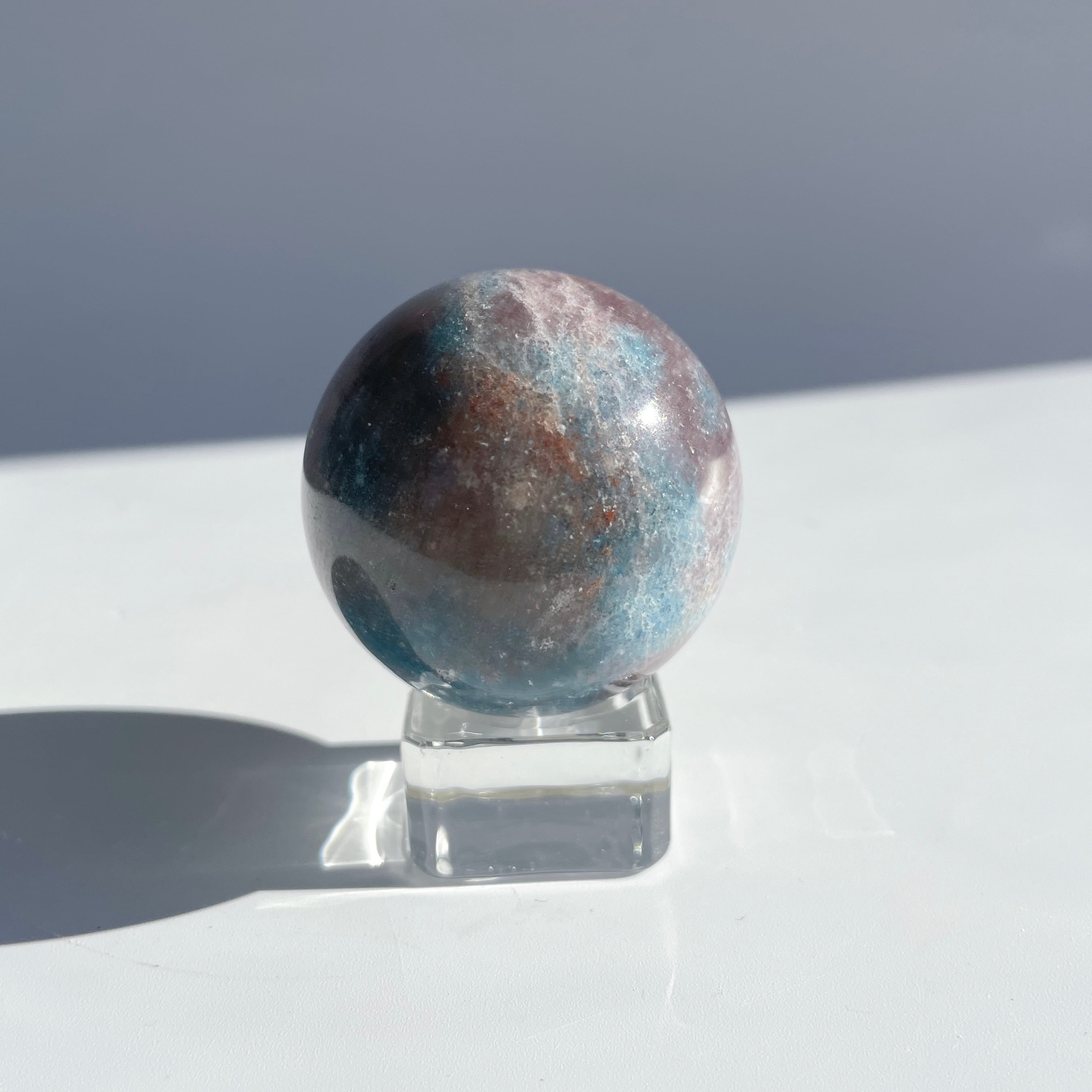 ラスト　高品質　トロレアイト　スフィア　天然石 トロレアイトインクォーツ（トロール石）スフィア（丸玉）01