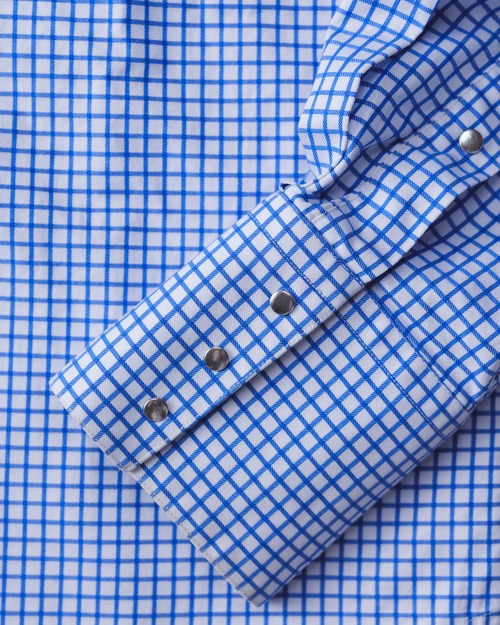 [1990s] "Thierry Mugler" Cotton Twill Check Snap Shirt(Designed by Thierry Mugler)