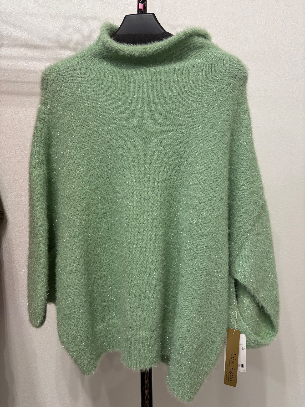 lesague ラメシャギーポンチョ　ニットセーター　8077