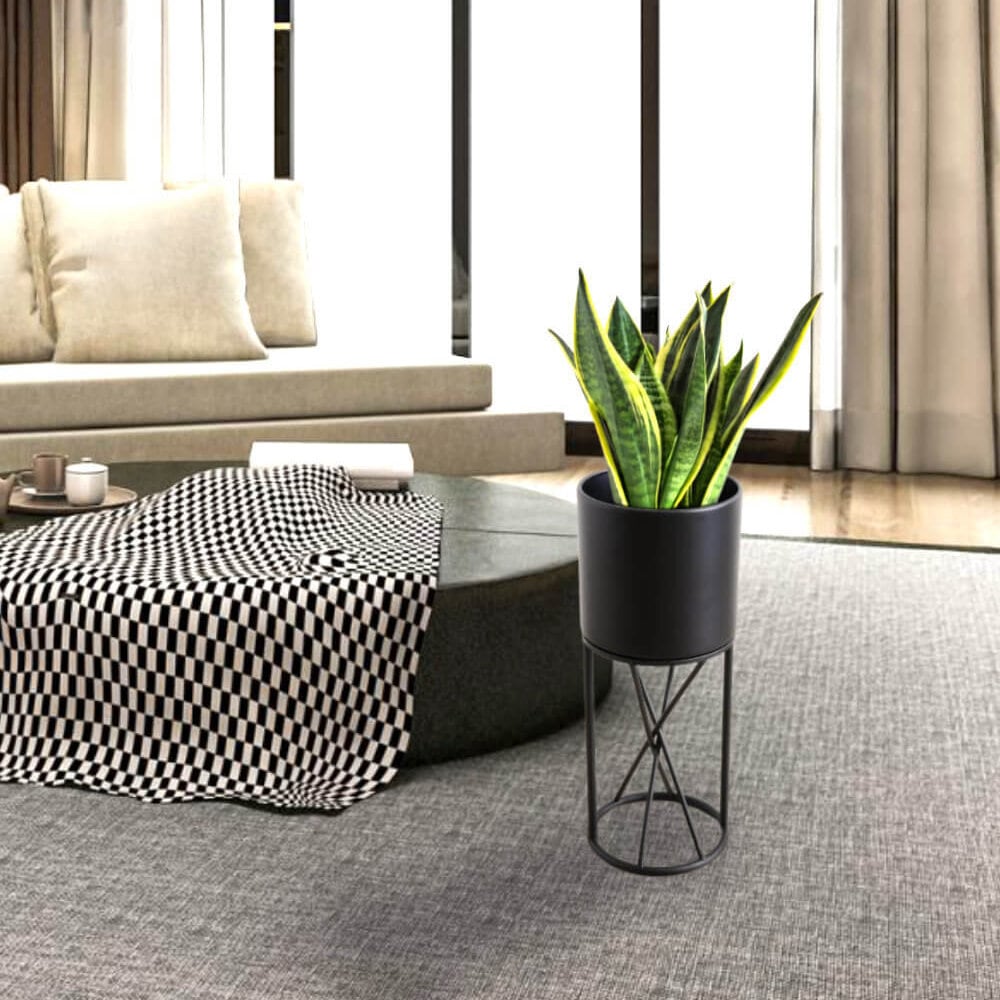ブラックアイアン スタンドプランター(Sサイズ)/モダン鉢カバー