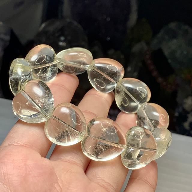 大きいほんのりイエロー☆ハートシトリンブレスレット