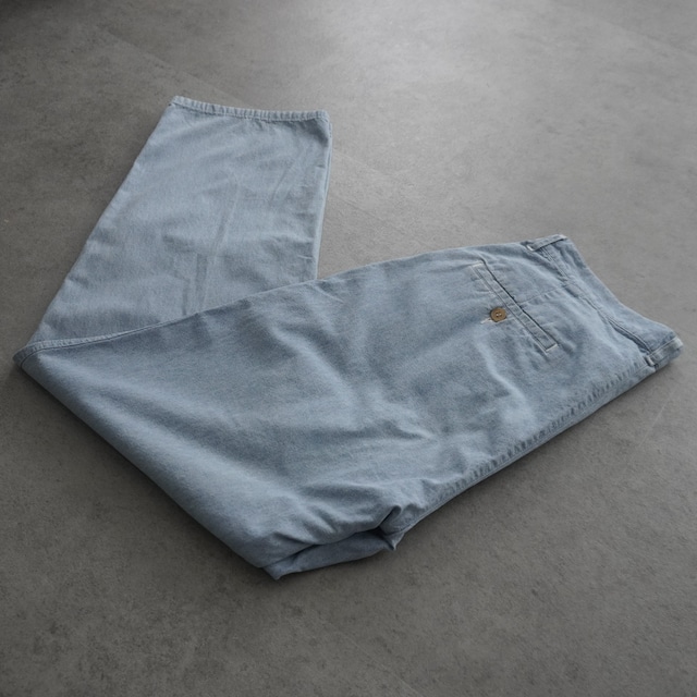 90s USA製 Polo by Ralph Lauren Double-pleated chambray pants [W31L29相当] 古着