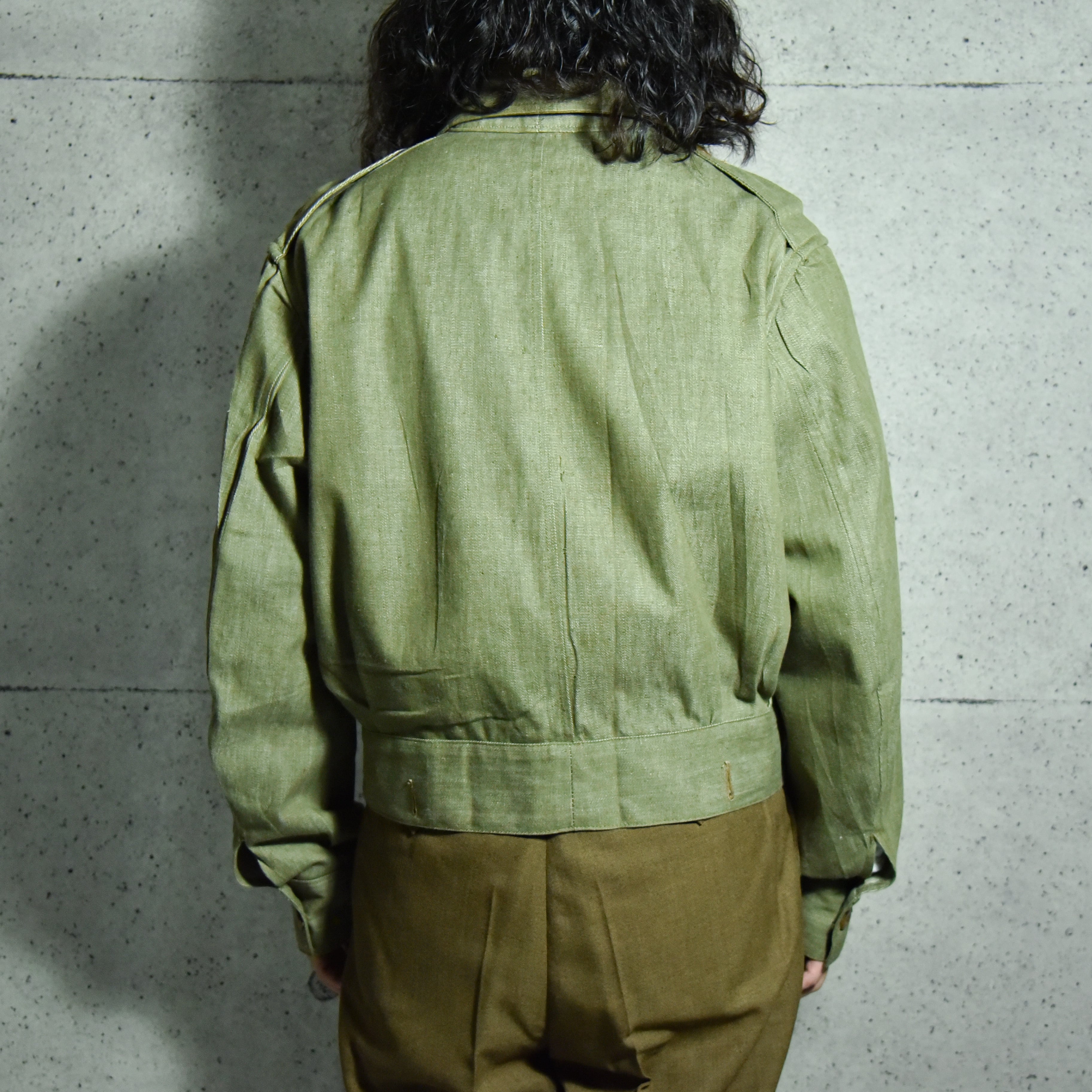 DEAD STOCK】50s British Army Green Denim Battle Dress Jacket