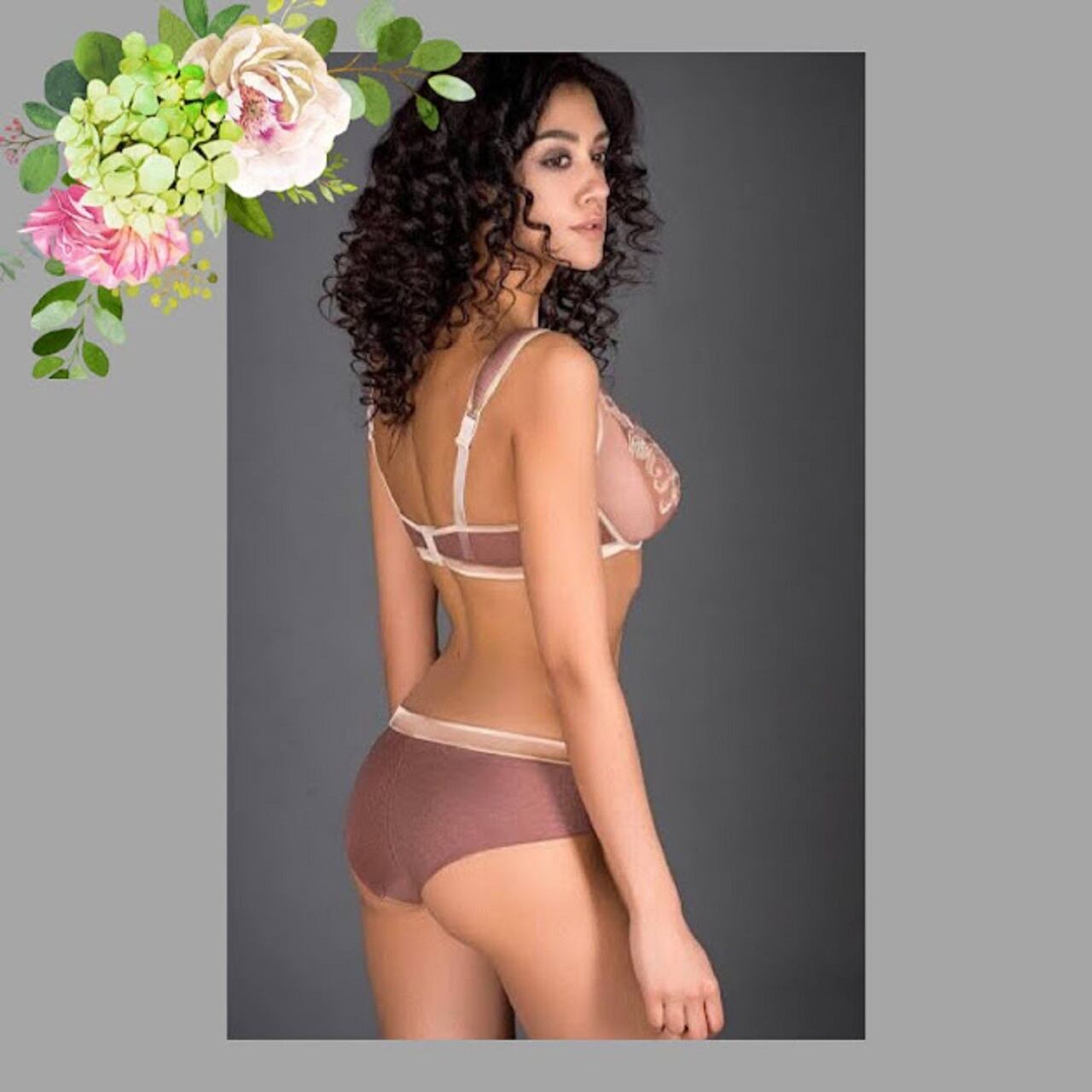 グラマーさん(大きなサイズ)のインポート一枚レースワイヤーブラ 65F,70F,75F( 日本サイズG65,G70,G75)GR-10871 ココア色 ラトビア の高級ブランドGRACIJA-RIM (グラシアリム)