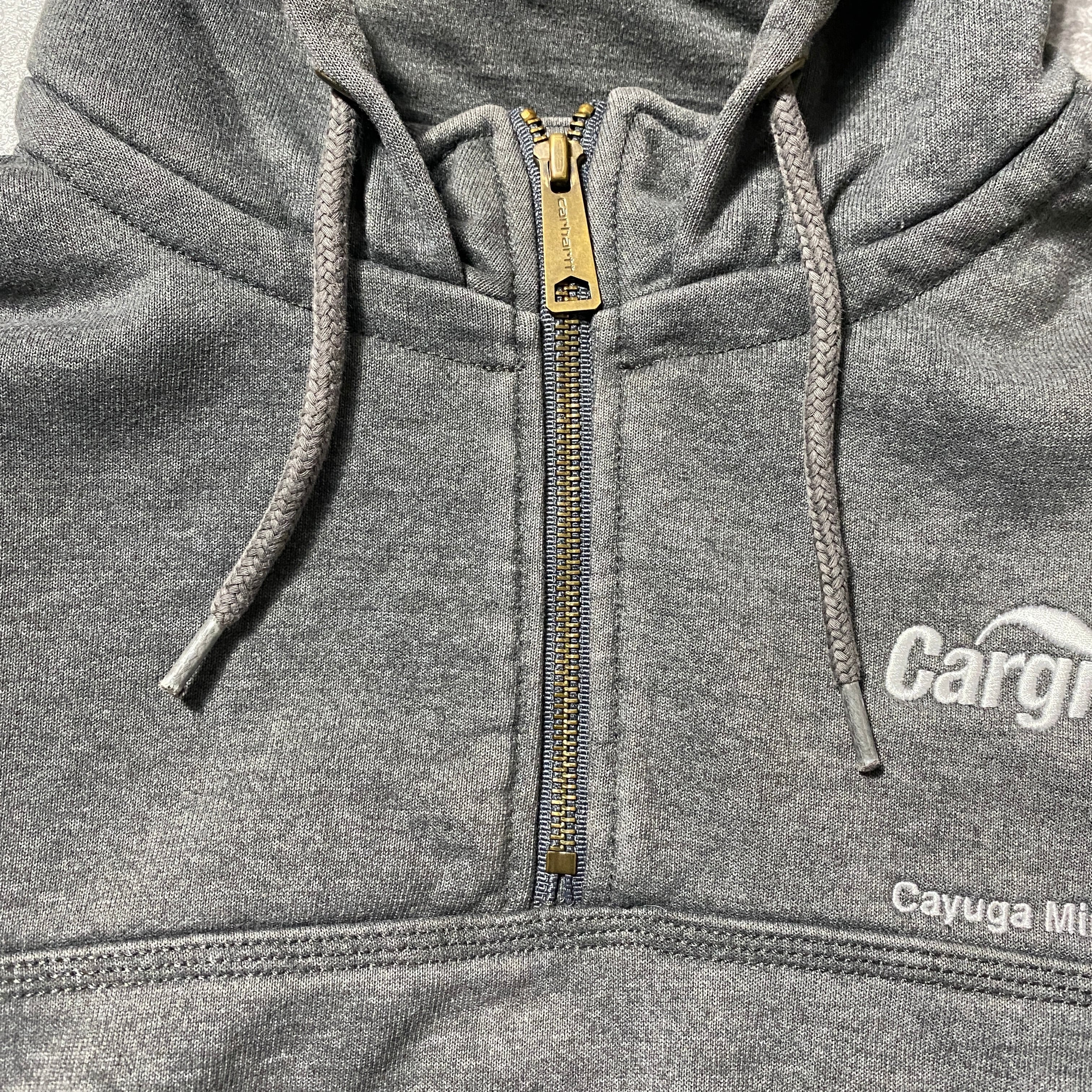Size:XL】carhartt カーハート ハーフジップ 刺繍企業ロゴ ヘビー