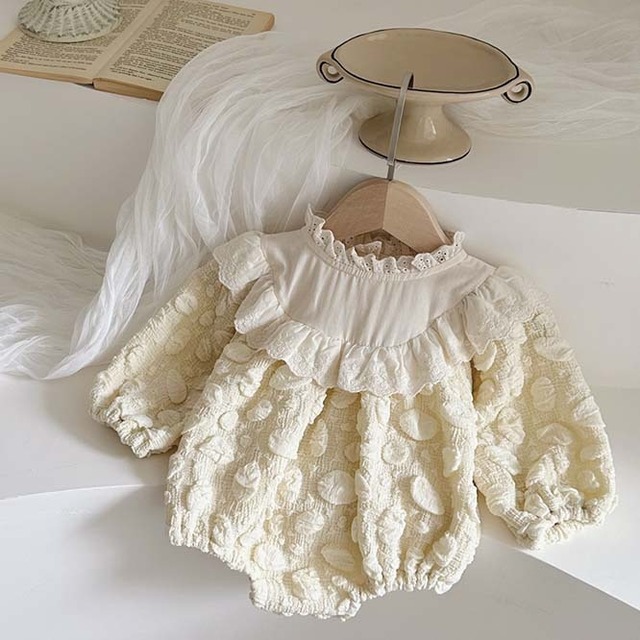 〖 即納 〗autumn collection  ドットシフォンロンパース