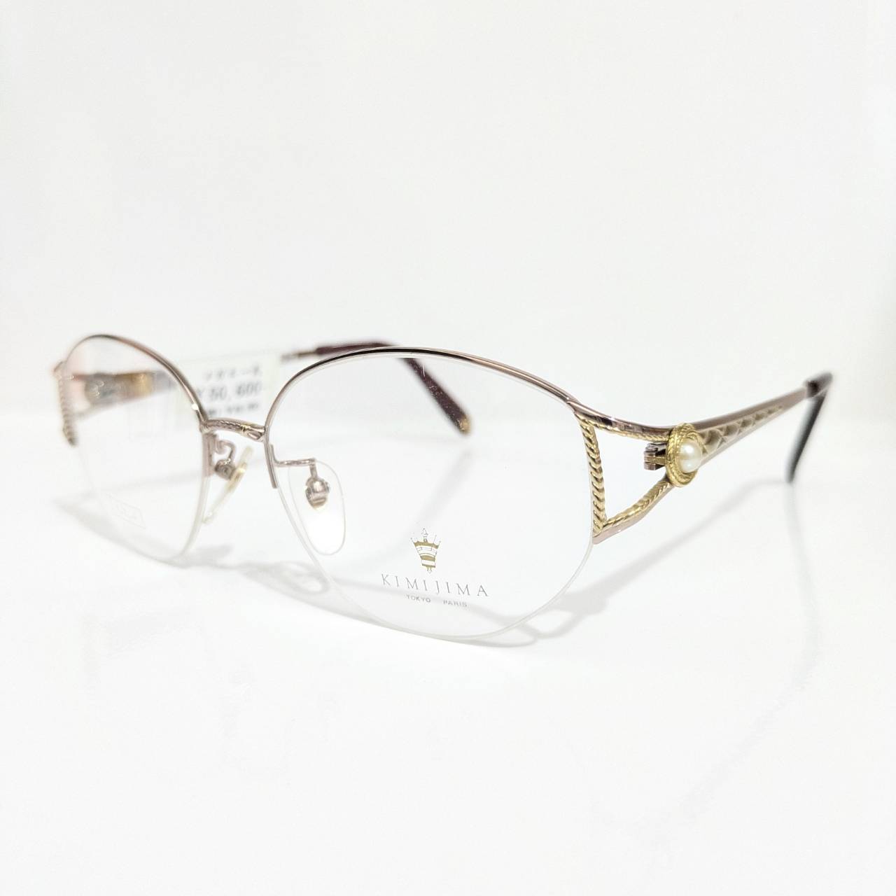 【KIMIJIMA】オーバルナイロールフレーム ゴールド