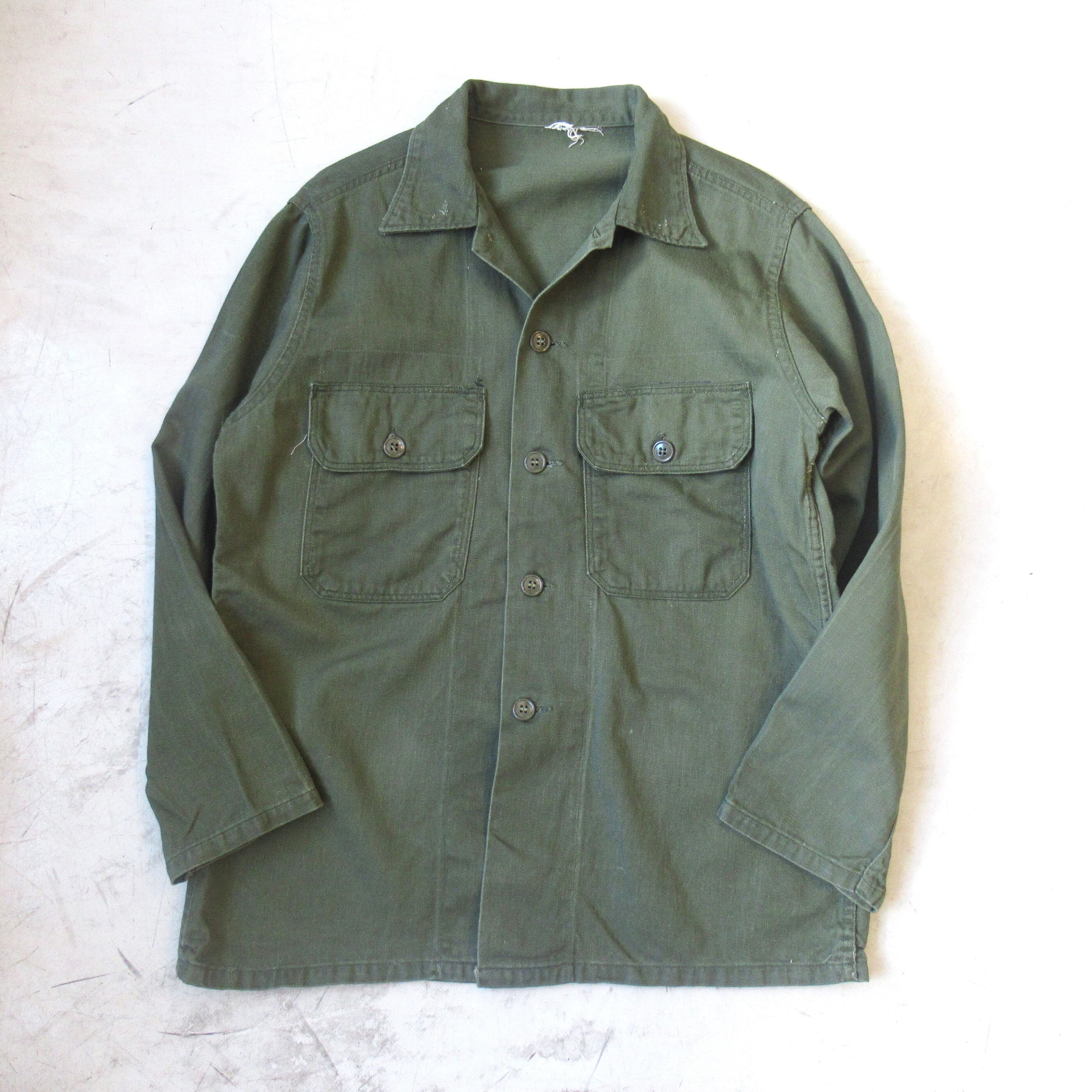 60S U.S.ARMY OG-107 UTILITYSHIRT 1st後期【About LARGE】 | drop by