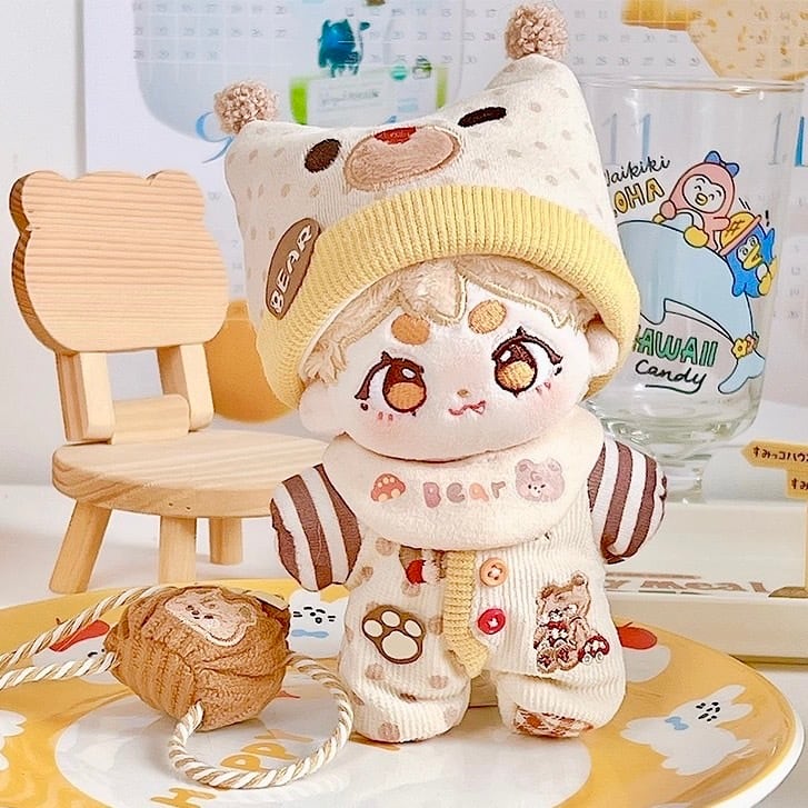 10cm】 水玉ベビー服 4色 着ぐるみ ぬい服 ぬいぐるみ 全身 ぬいぐるみ