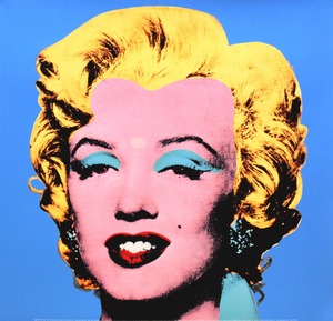 アンディ・ウォーホル「マリリン・モンロー(ショットブルー)1964」展示用フック付大型サイズジークレ ポップアート 絵画 Andy Warhol